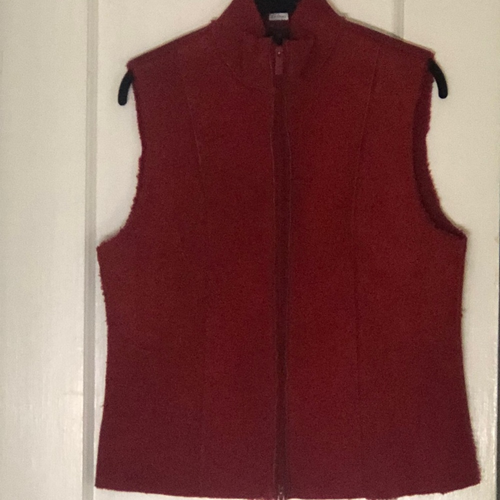 Express Vibrant Red Suede Lined Vest